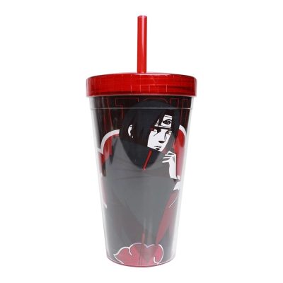 Copo Canudo Akatsuki Itachi 450Ml