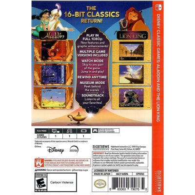 Disney Classic Games Aladdin And The Lion King Nintendo Switch (Jogo MÃdia FÃsica)