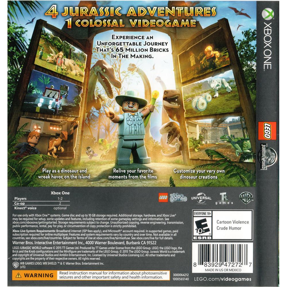 Jogo Xbox 360 Lego Jurassic Wold+Filme Jurassic Park.