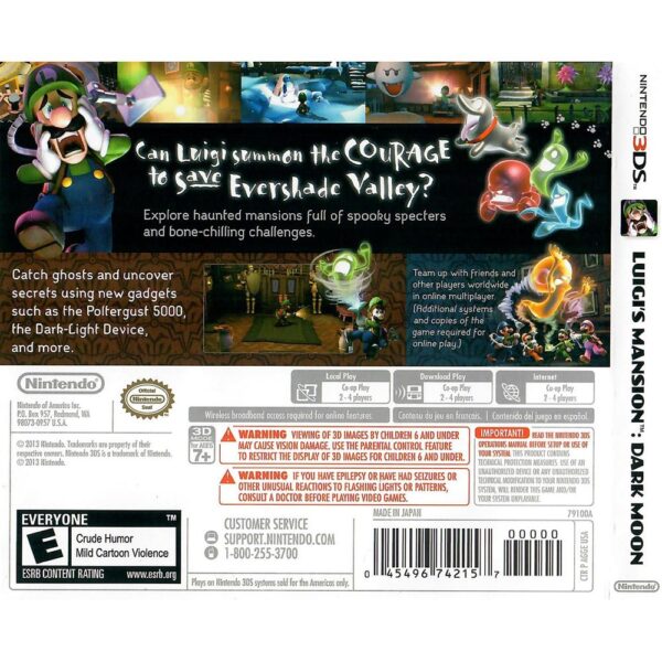 Luigis Mansion Dark Moon Nintendo 3Ds (Jogo Mídia Física)