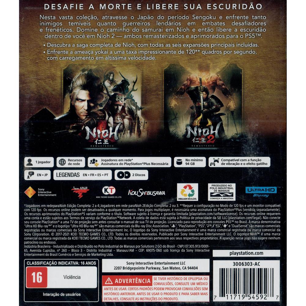 Jogo Nioh Collection Remastered Complete Edition Playstation 5 Midia Fisica  - Azul - Loja Oi Place