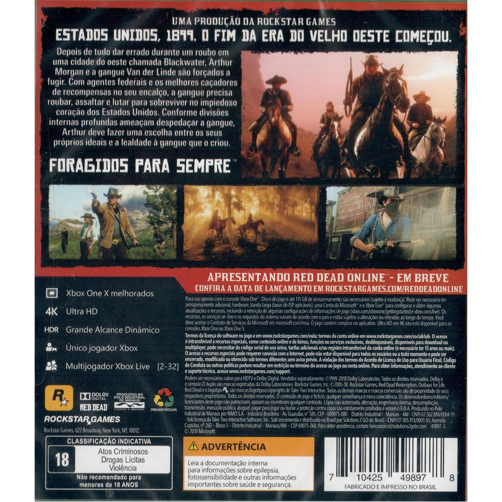 Red Dead Redemption Xbox 360 original em mídia física