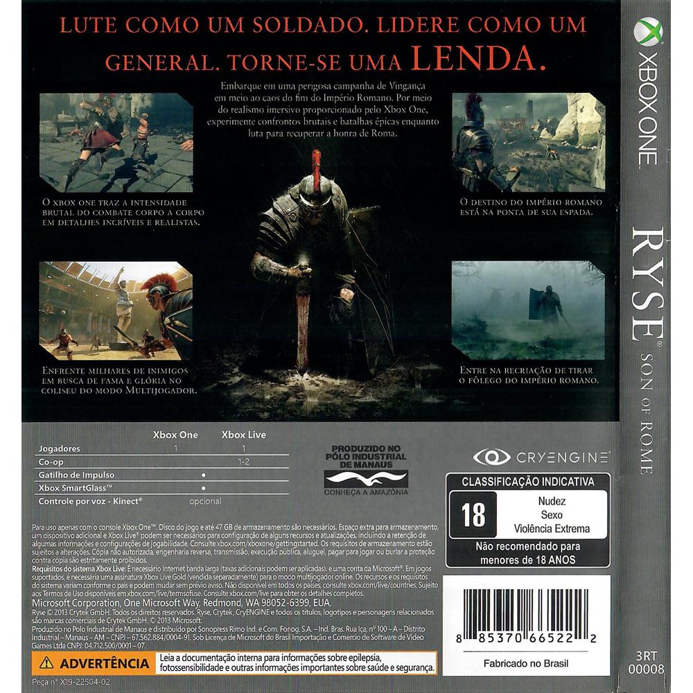 Ryse Son Of Rome Xbox One #3 (Jogo Mídia Física)