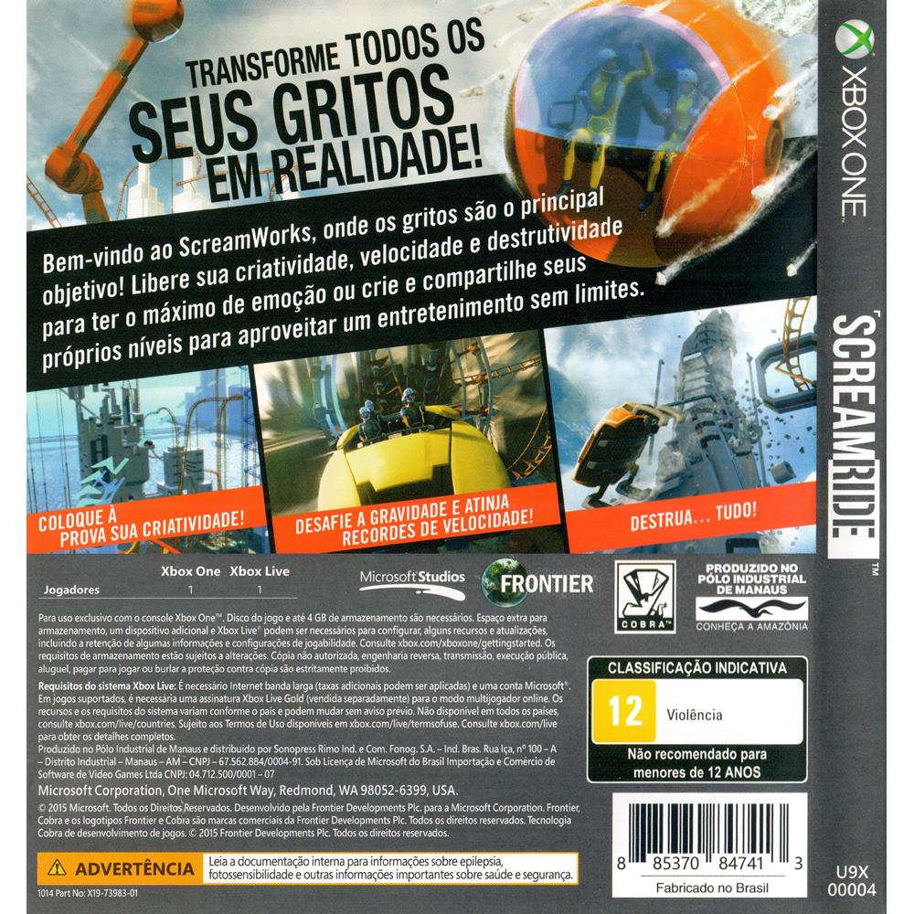 Screamride Xbox One (Jogo Mídia Física)