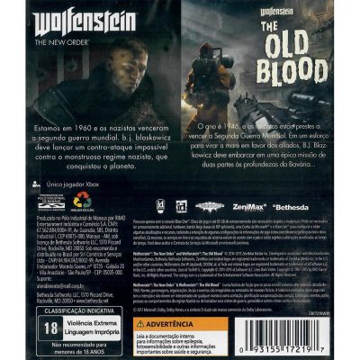 Wolfenstein The Two Pack Xbox One (Jogo MÃdia FÃsica)