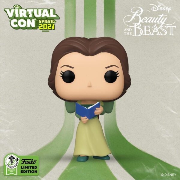Funko Pop Disney - Beauty And The Beast 30Th Anniversary Belle 1010 (Exclusive 2021 Spring Convention) (Green Dress With Book)