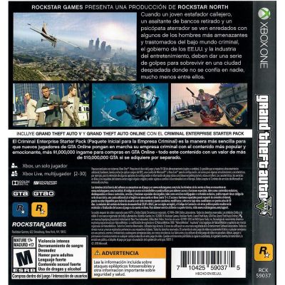 Grand Theft Auto V Xbox One (Sem Código) (Jogo Mídia Física)