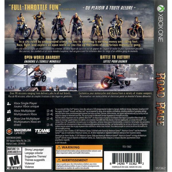 Road Rage Xbox One (Jogo Mídia Física)