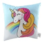 Almofada Unicornio Arco Iris - Fibra Microfibra Almofada Unicornio Arco Iris - Fibra Microfibra