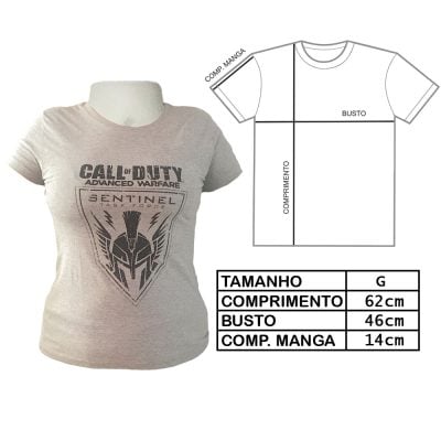 Camiseta Feminina Call Of Duty Sentinel Task Force (Tam G) (Exposição)