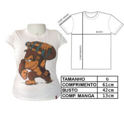 Camiseta Feminina Donkey Kong E Chaves (Tam G) (Exposição)
