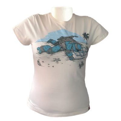 Camiseta Feminina Tartaruga Ninja Praia (Tam Gg) (Exposição)