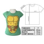 Camiseta Feminina Tartaruga Ninja (Tam P) (Exposição) Camiseta Feminina Tartaruga Ninja (Tam P) (Exposição)