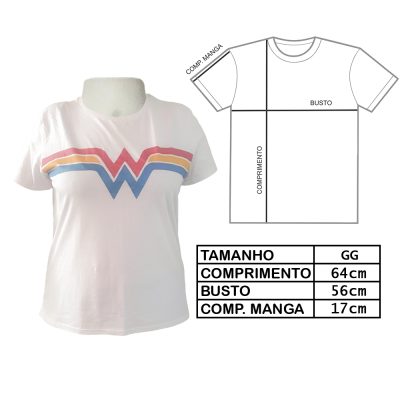 Camiseta Feminina Wonder Woman (Tam Gg) (Exposição)