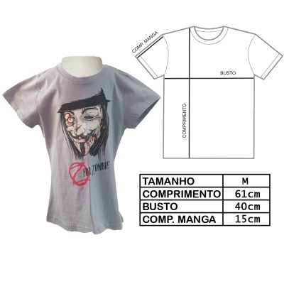 Camiseta Feminina Z For Zombie (Tam M) (Exposição)