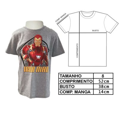 Camiseta Infantil Iron Man (Tam 8) (Exposição)