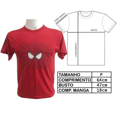 Camiseta Unissex Homem Aranha Teia (Tam P) (Exposição)