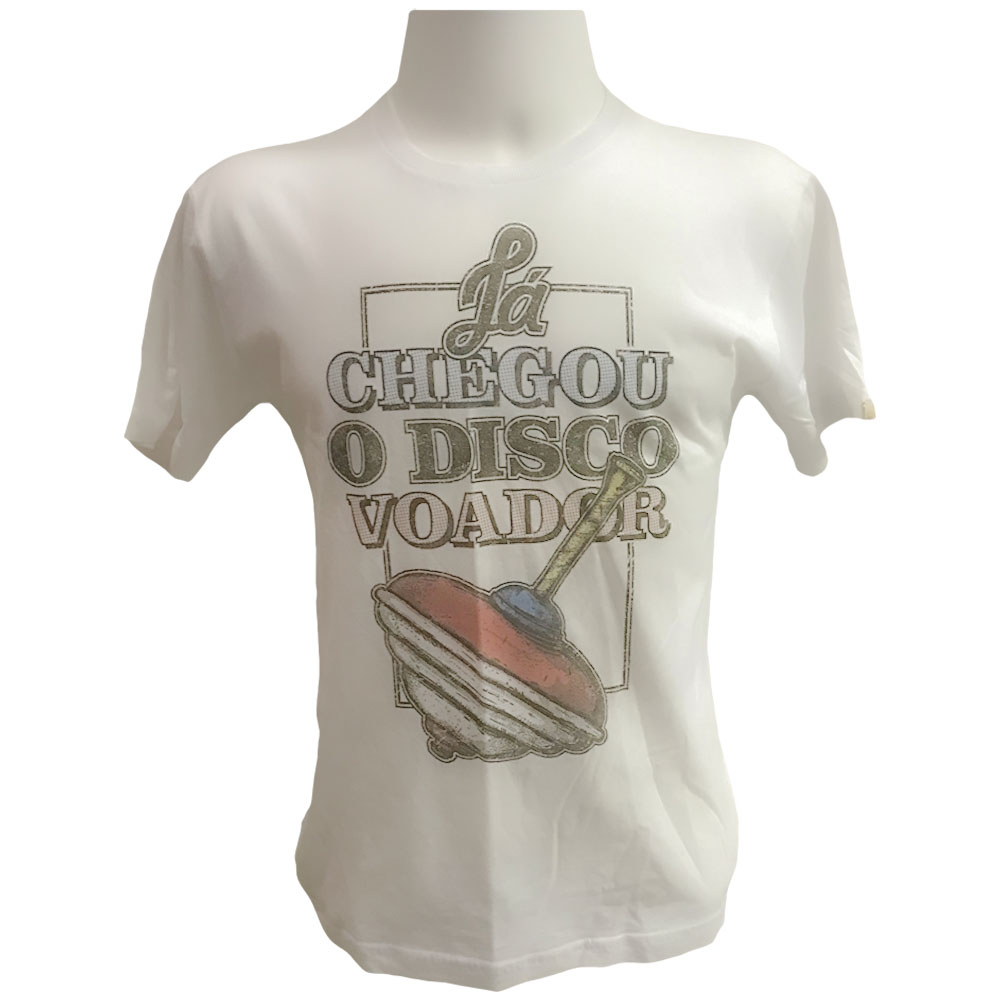 Camiseta Unissex Já Chegou O Disco Voador (Tam M) (Exposição) Camiseta Unissex Já Chegou O Disco Voador (Tam M) (Exposição)