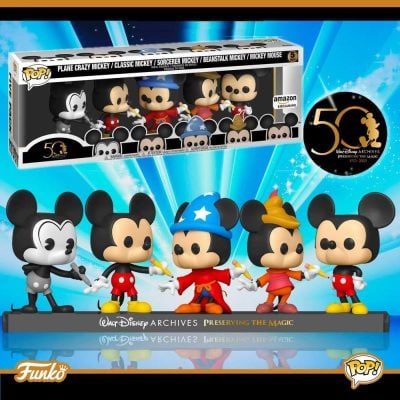 Funko Pop Mickey 5 Pack - Disney Archives - Wal Disney 50Th Anniversary