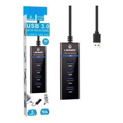 Hub Usb 3.0 Com 4 Portas - Lehmox Ley-200