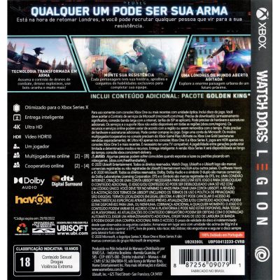 Watch Dogs Legion Xbox One (Jogo Mídia Física)