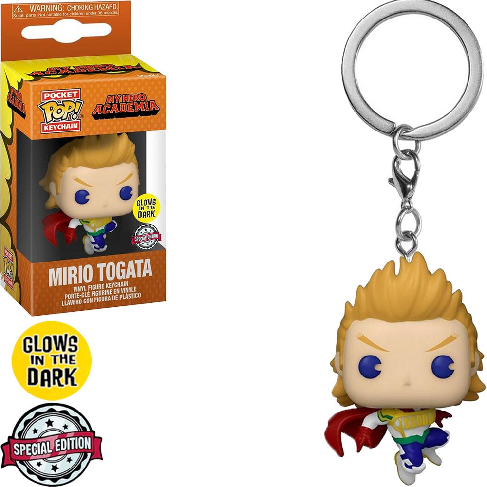 Chaveiro Funko Pop Mirio Togata Glows - Pocket Keychain My Hero Academia - Special Edition