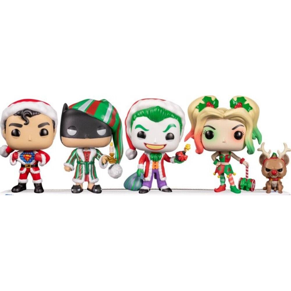 Funko Pop Dc Comics Natal - Superman, Harley Quinn, Joker Santa & Scrooge Batman (4 Pack) (Holiday)