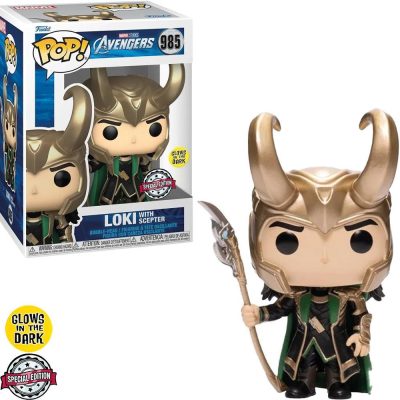 Funko Pop Loki With Scepter 985 (Marvel) (Avengers) (Glows) (Special Edition)