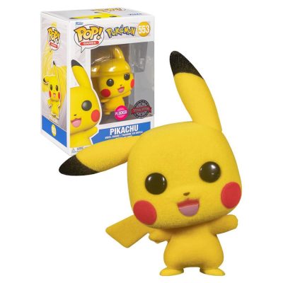 Funko Pop Pikachu 553 (Waving) (Flocked) (Pokemon) (Games) (Special Edtiion)
