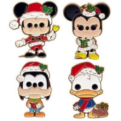 Funko Pop Pin Pack-4 Mickey Minnie Goofy Donald Duck (Disney Holiday)