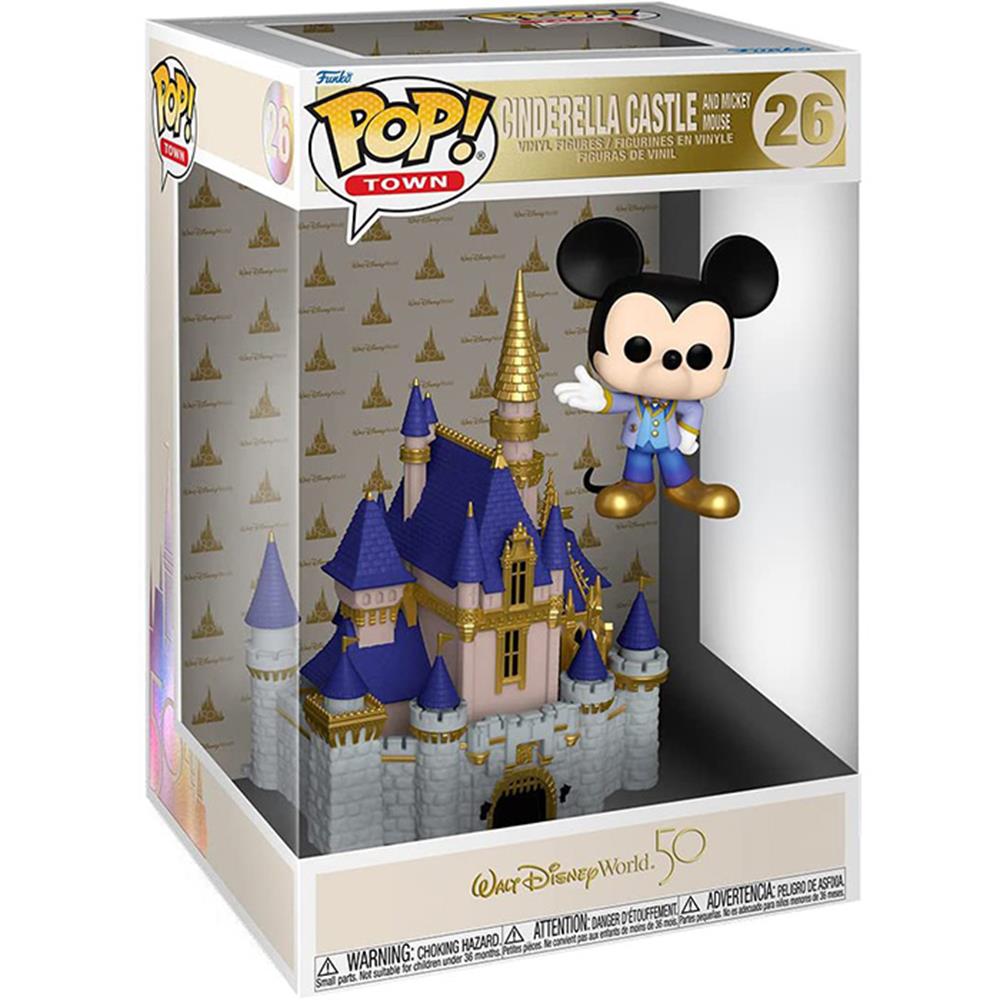 Funko Pop Town Castelo Cinderella E Mickey Mouse 26 (Walt Disney 50Th Anniversary)
