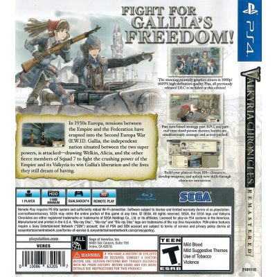 Valkyria Chronicles Remastered Ps4 - Jogo MĂdia FĂsica