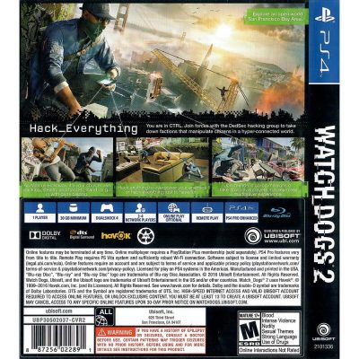 Watch Dogs 2 Ps4 #2 - Jogo Mídia Física - Sem Manual -