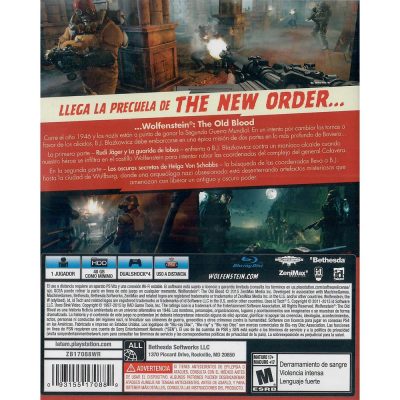 Wolfenstein Old Blood Ps4 (Jogo MÃdia FÃsica)