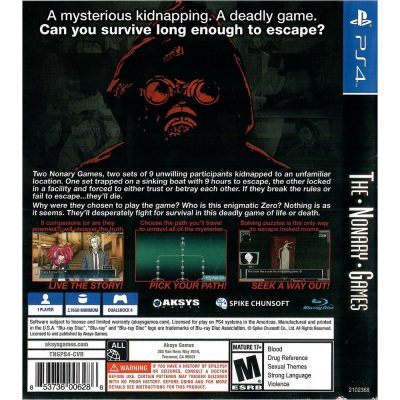 Zero Escape The Nonary Games Ps4 (Jogo Mídia Física)