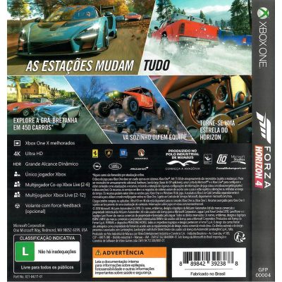 Forza Horizon 4 - Xbox One #1 (Jogo MÃdia FÃsica)