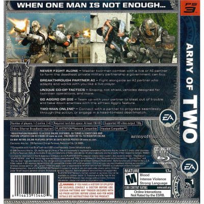 Army Of Two Ps3 (Jogo Mídia Física Playstation 3)
