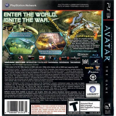 Avatar The Game Ps3