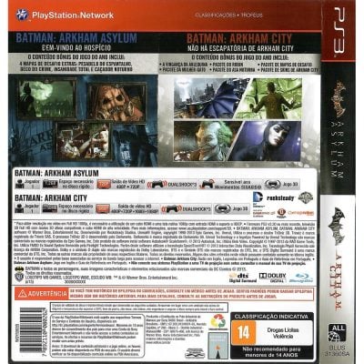 Batman Pacote Duplo Arkham Asylum + City Ps3 (Greatest Hits) #1