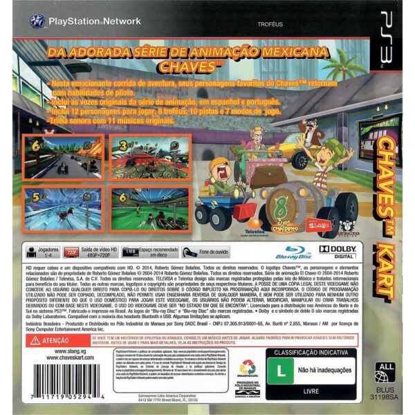 Chaves Kart Ps3 (Jogo Mídia Física Playstation 3)