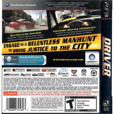 Driver San Francisco Ps3 (Jogo Mídia Física Playstation 3)