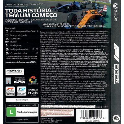 F1 2021 Xbox One (Jogo MÃdia FÃsica)