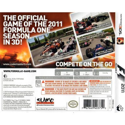 F1 2011 (Formula 1) Nintendo 3Ds (Jogo Mídia Física)