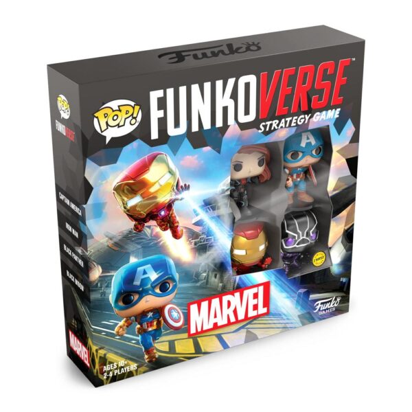 Funko Pop Funkoverse Strategy Game Marvel 100 4-Pack Base Set (Chase) (Com 4 Miniaturas)
