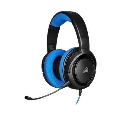 Headset Gamer Corsair Hs35 Stereo Ps4/Pc/Mobile Preto/Azul Drivers 50Mm (Novo) (Novo)