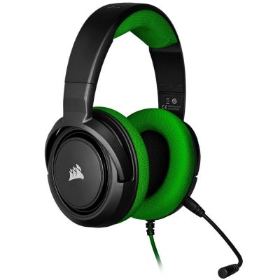 Headset Gamer Corsair Hs35 Stereo Xone/Pc/Mobile Preto/Verde Drivers 50Mm