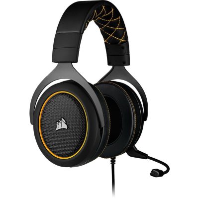 Headset Gamer Corsair Hs60 Pro Surround 7.1 Preto/Amarelo Drivers 50Mm Ca-9011214-Na (Novo)