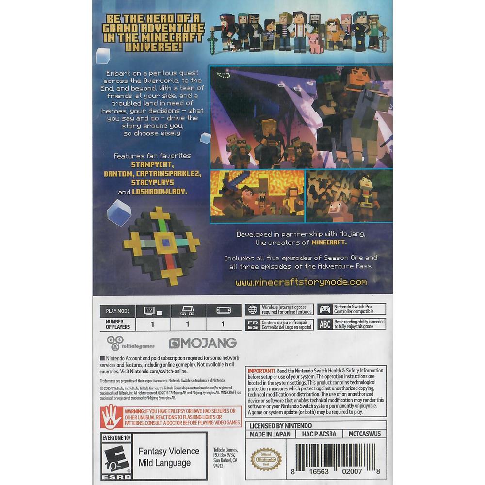 Minecraft: Story Mode - The Complete Adventure (2017), Switch Game