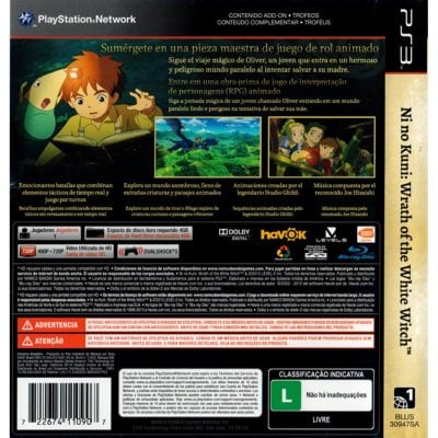 Ni No Kuni Wrath Of The White Witch Ps3 (Jogo Mídia Física) (Playstation 3)
