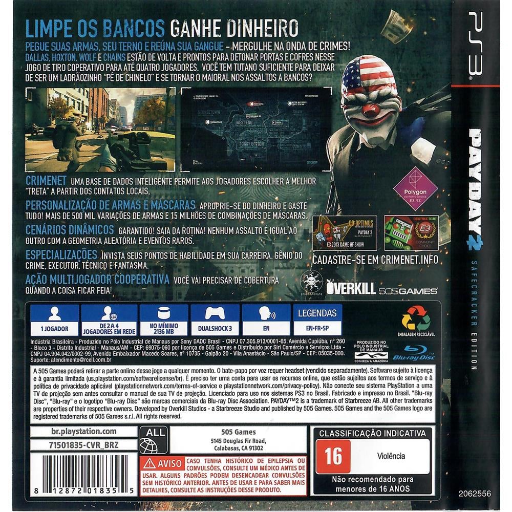 Jogo Payday 2: Safecracker Edition - Xbox 360 no Shoptime